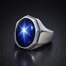 Anello con zaffiro stella