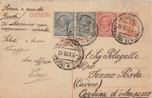 1925 intero postale prato - postale,