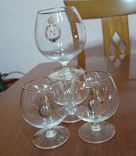 4 BICCHIERI IN CRISTALLO BRANDY NAPOLEON ANNI 60 CON BORDO IN ORO N CORONATA
