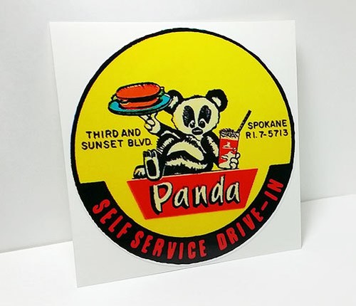 Decalcomania panda drive - panda, drive-in
