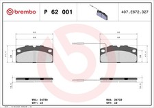 P 62 001 BREMBO Kit pastiglie