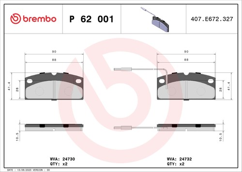 001 brembo kit pastiglie - 62,
