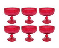 Set 6 Coppe Vetro Rosso con