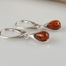 Orecchini ambra argento 925