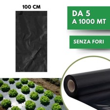 Telo per PACCIAMATURA Nero senza Fori Larg. 100 cm Antierbacce Bio Orto