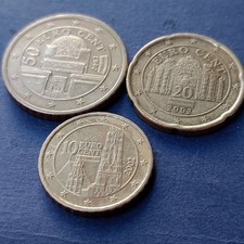 Austria 10/20/50 Cent 2002