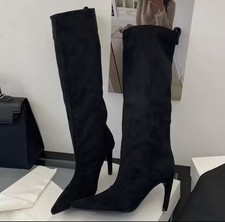 Stivali Alti A Punta In Simil