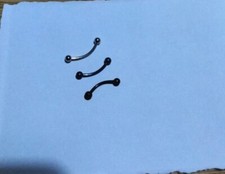 Set 3 piercing sopracciglio Acciaio Inox Chirurgico Nero E Blu