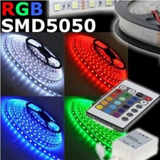 STRISCIA A LED SMD 5050 300LED 5 METRI STRIP RGB BOBINA LUCE MULTICOLOR COLORI