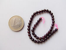 10pz perline pietre granato rotondo 4mm  colore rosso scuro