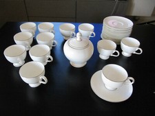 Servizio caffè per 12 porcellana Bone China platino Penso Table & House 26 pezzi