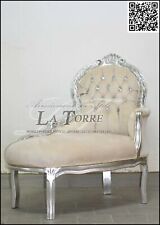 Panchetta antica dormeuse argento alcantara tortora divanetto Barocco swarovski 