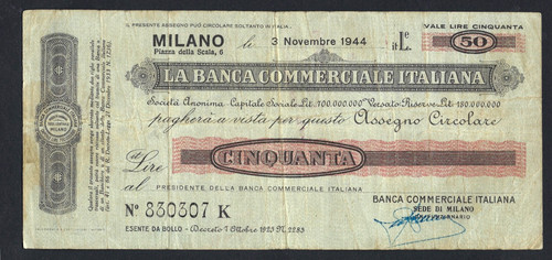 Assegno circolare 50 - r.s.i.,