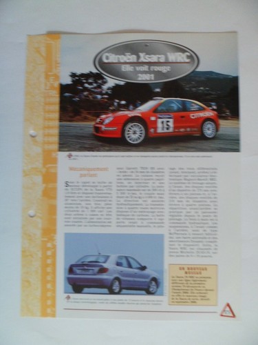 Carte fiche auto - auto, xsara
