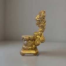 ANTICA BASE IN LEGNO DORATA A FOGLIA ORO CON NUVOLE