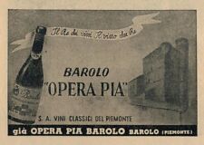 "OPERA PIA BAROLO" IL RE DEI VINI-PUBBLICITA' VINTAGE 1943