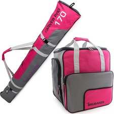 BRUBAKER Carver Pro set borsa porta scarponi e sacca sci 170/190cm fucsia grigio