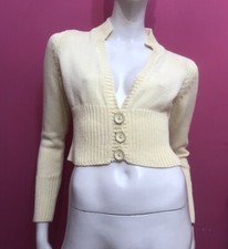 PENNYPULL Cardigan corto giallo bottoni Tg M Cotone