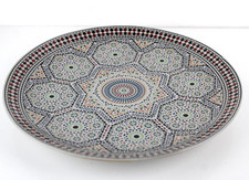 AMARIR Grande Piatto Piano Vassoio Marocchino Marocco DECORATO in Porcellana