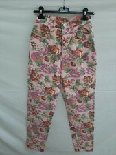 Uniform type A1 jeans vintage 80s floreale  donna woman multicolor tg 16 40 s 26