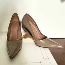 MARNI leather beige heels 40