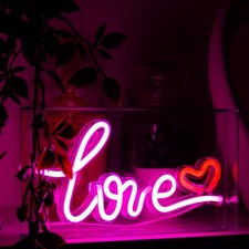 INSEGNA NEON LED ACRILICO SCRITTA LOVE 23 cm