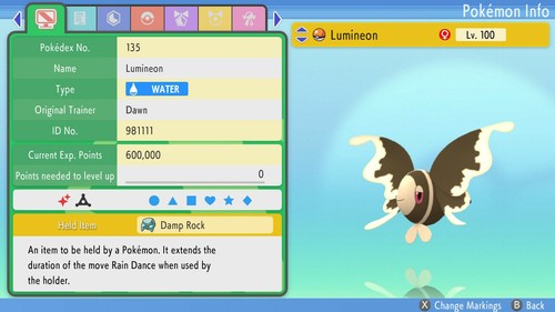 Shiny lumineon 6ivs pokemon - shiny,