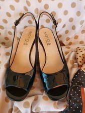 Elegante Sandalo nero-blu in vernice - brand Mot-Clè - usato poco - tag 41