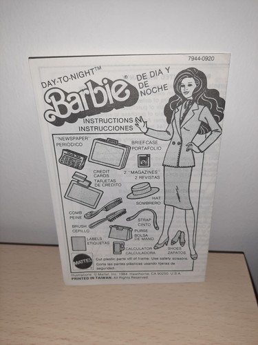Libretto istruzioni barbie day - barbie,