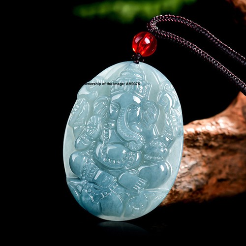 Ciondolo ganesha giada blu - in,
