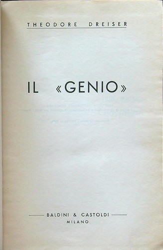 Genio dreiser theodore - genio,