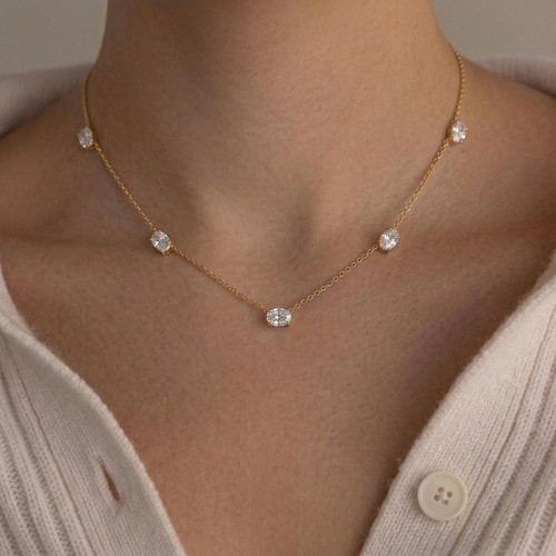 Collana stazione moissanite