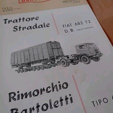 FIAT 682 T2 BARTOLETTI TRATTORE STRADALE E RIMORCHIO TIPO 6 VC BROCHURE ORIGINAL