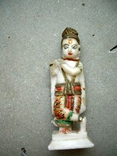 SCULTURA ORIENTALE, IN ALABASTRO DIPINTO - '800