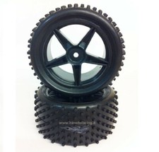 06026BL RUOTE COMPLETE CERCHIO NERO POSTERIORE BUGGY ESAG. 12mm HIMOTO 2pz
