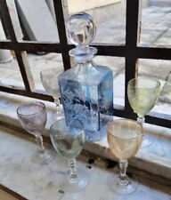 Bottiglia Antica Porta Liquore Anni 40 In Vetro Cristallo