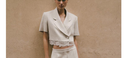 Zara blazer corto - corto, pizzo