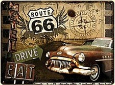 Route 66 Insegna Metallo