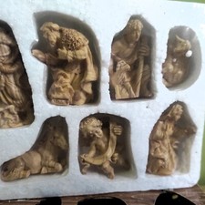 Natività 11 pastori tipo legno 8 cm Presepe Napoletano Ital creche belen krippen