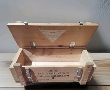 CASSA MILITARE NATO IN LEGNO -  CARTUCCE 9mm Parabellum - ANNI 80