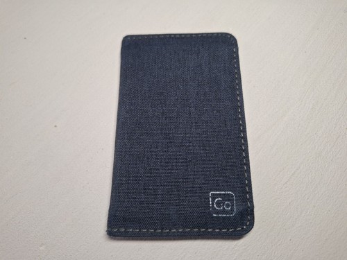 Blue canvas bifold card - blue,