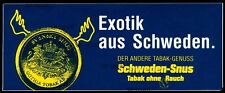 Adesivo pubblicitario - Svezia Snus tabacco da masticare - 16x7cm - vintage anni 80 90