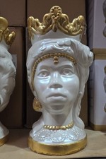 Coppia Testa Di Moro Oro Perlato 45 Cm