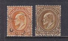 GB Falkland KEVII 1904-12 SG 47+48 used VF
