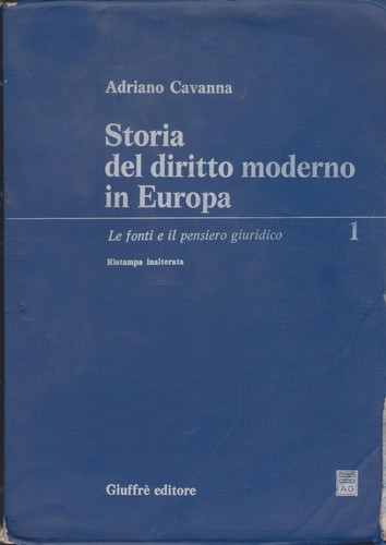 Cavanna storia del diritto - del,