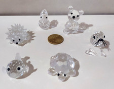SWAROVSKI  6 ANIMALI ORIGINALI  (PERIODO 1976-1988) cm 4,5 CIRCA (2 CON ROTTURA)