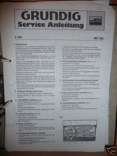 Service manual grundig 150 - manual, rr