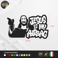 Adesivo Jesus is My Airbag - Sticker Ironico Gesù per Auto Moto Camper