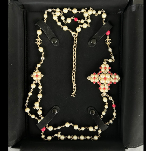 Collana chanel con perle - collana,