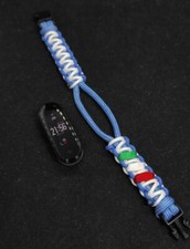 CINTURINO PER XIAOMI MI BAND 3-4-5 BRACCIALE SMART WATCH Paracord  Blu Italia 